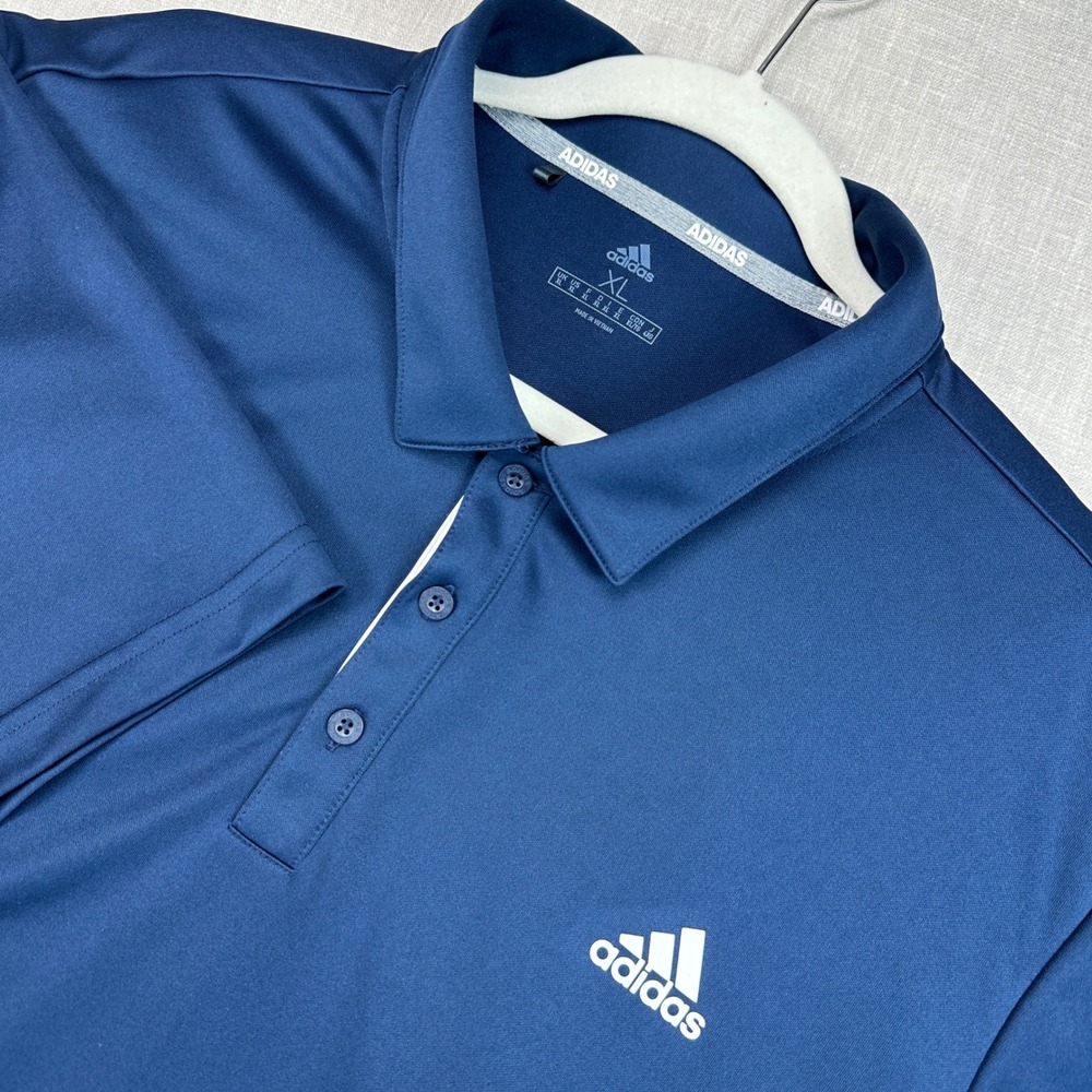 Adidas Polo Shirt Men XL Navy Blue DQ2308 Short Sleeve Performance Golf Sport